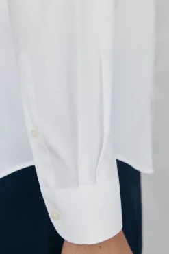 Camisa social lisa que não pode ser passada a ferro + resistente a manchas