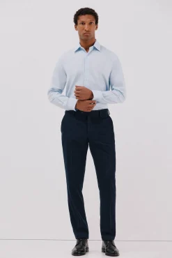 Camisa social pied-de- pied-de-poule tencel