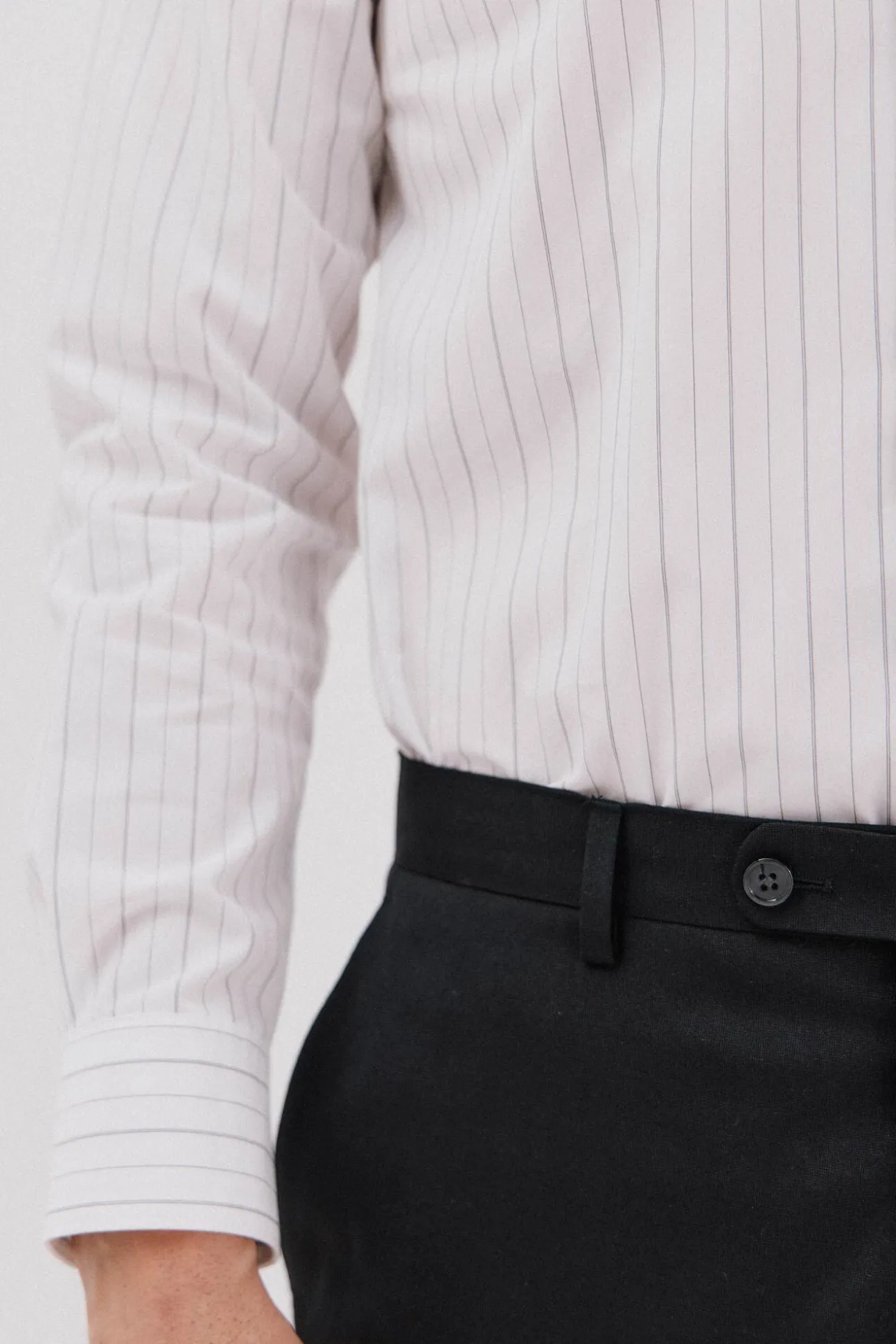 Camisa social riscas de algodão tencel