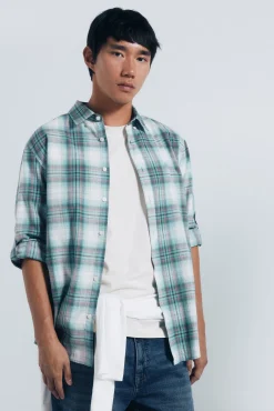 Camisa xadrez de algodão