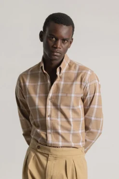 Camisa xadrez de algodão slim fit
