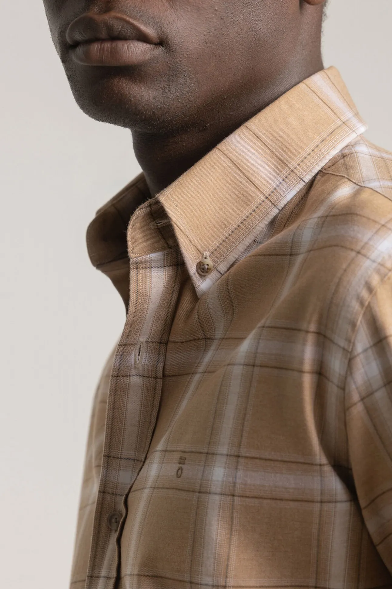 Camisa xadrez de algodão slim fit