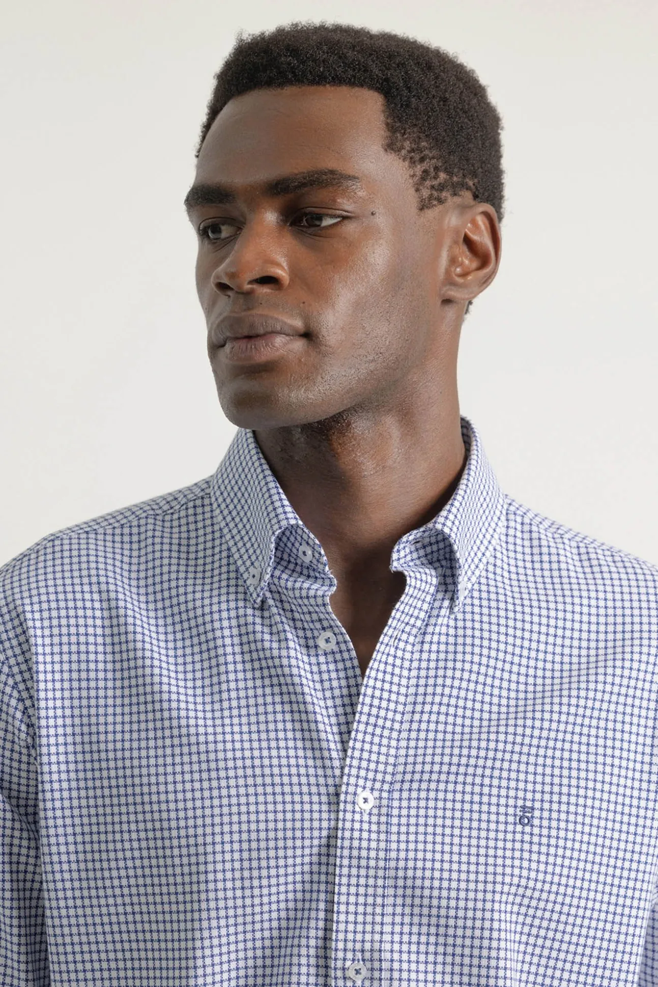 Camisa xadrez de algodão slim