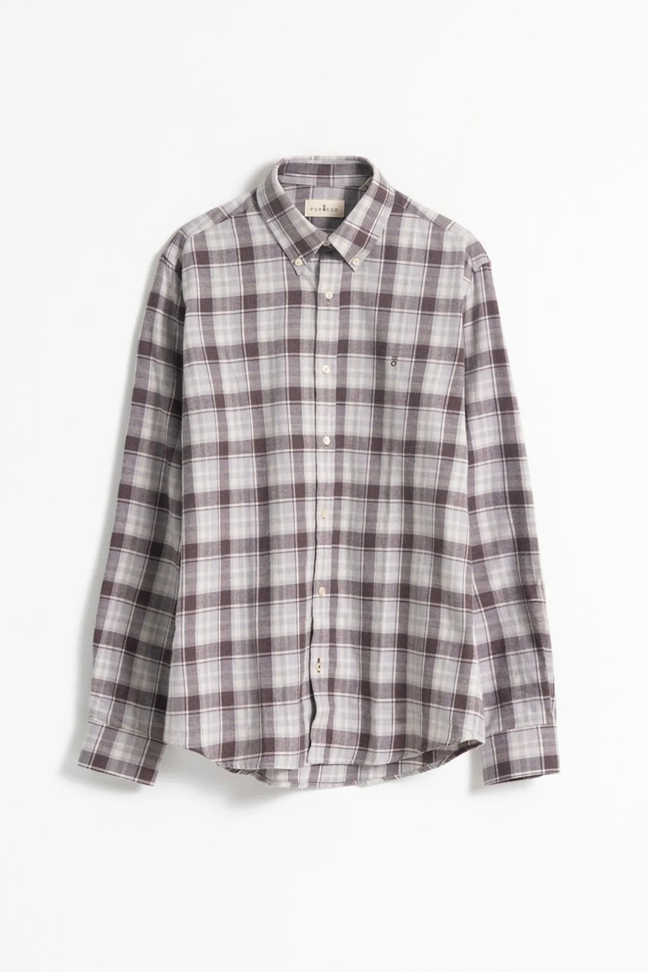 Camisa xadrez de algodão slim fit