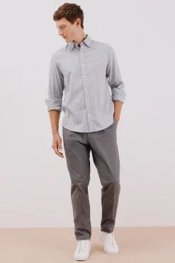 Camisa xadrez de algodão tencel