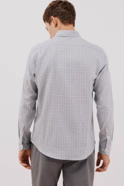 Camisa xadrez de algodão tencel