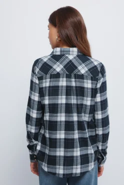 Camisa xadrez lurex com bolso