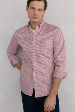 Camisa xadrez Oxford sem passar a ferro