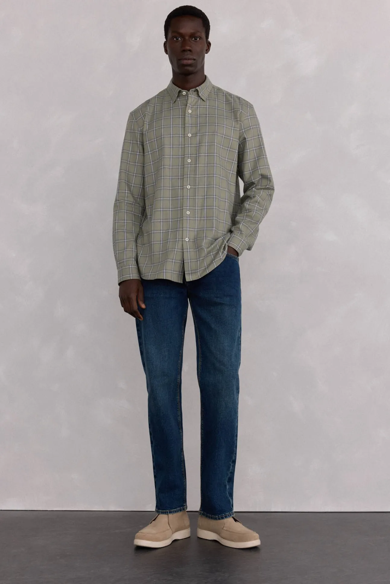 Camisa xadrez tencel