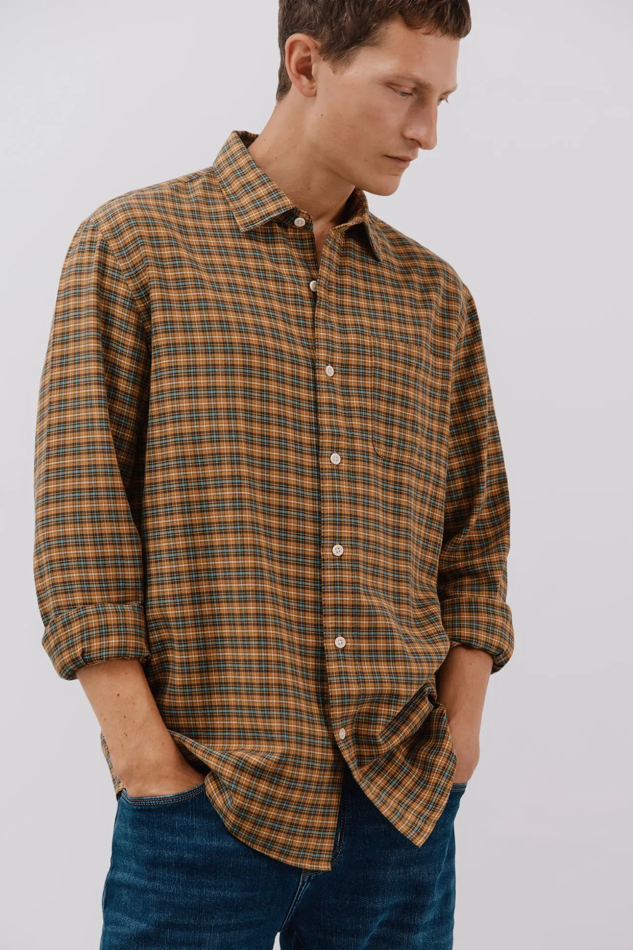 Camisa xadrez tencel