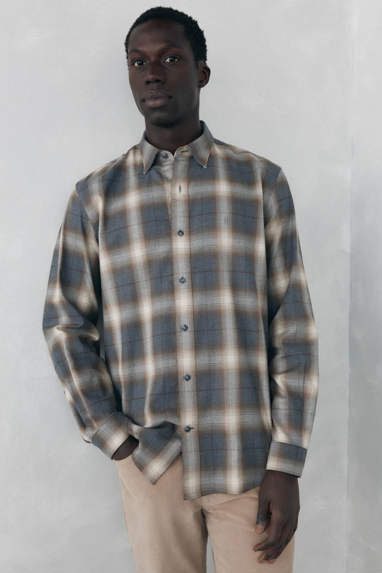 Camisa xadrez tencel