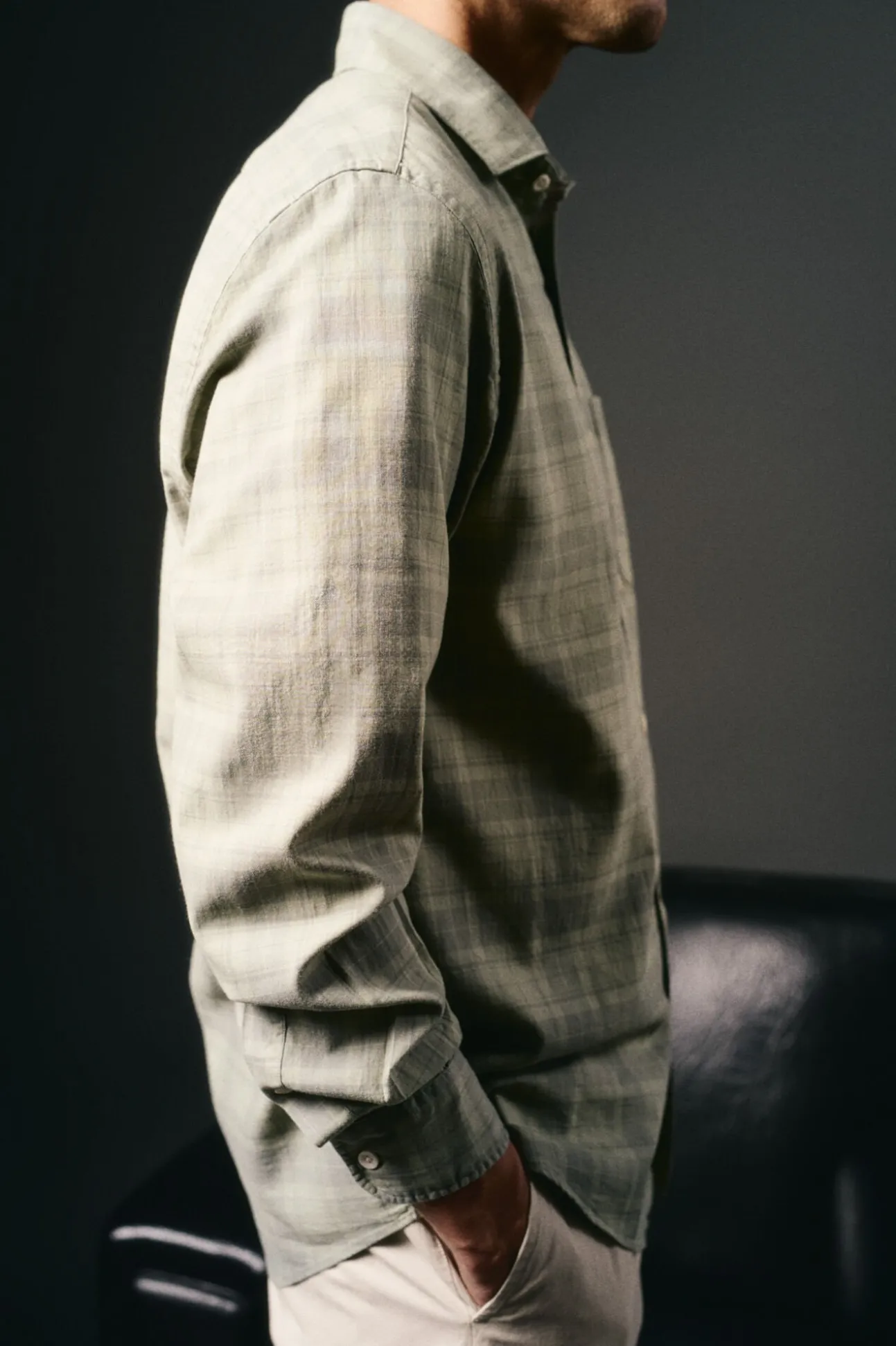 Camisa xadrez tingida
