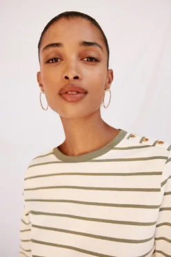Camiseta básica com botões dourados