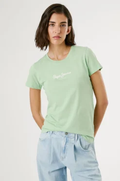 Camiseta básica de manga curta com logo frontal