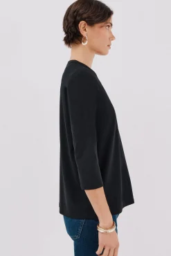 Camiseta básica decote mandarim