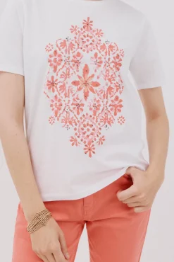 Camiseta com estampado posicional