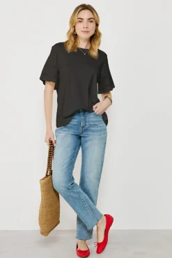Camiseta de algodão orgânico com vazados