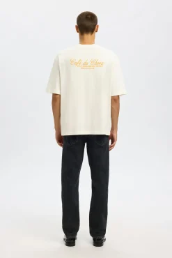 Camiseta de manga curta com estampa 100% algodão orgânico
