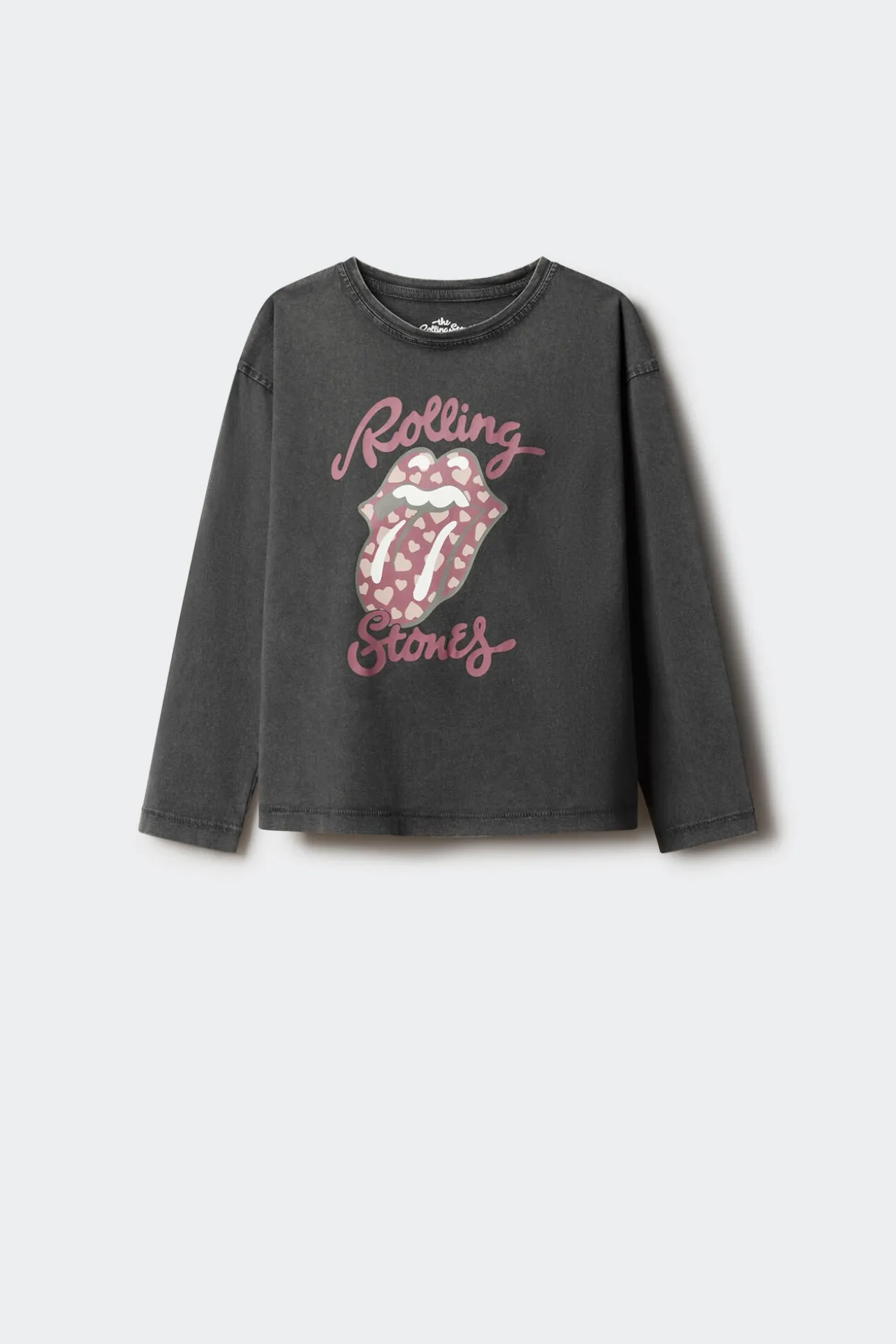 Camiseta de manga manga comprida dos Rolling Stones para meninas.