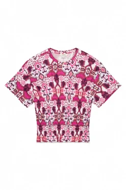 Camiseta estampada em favo de mel