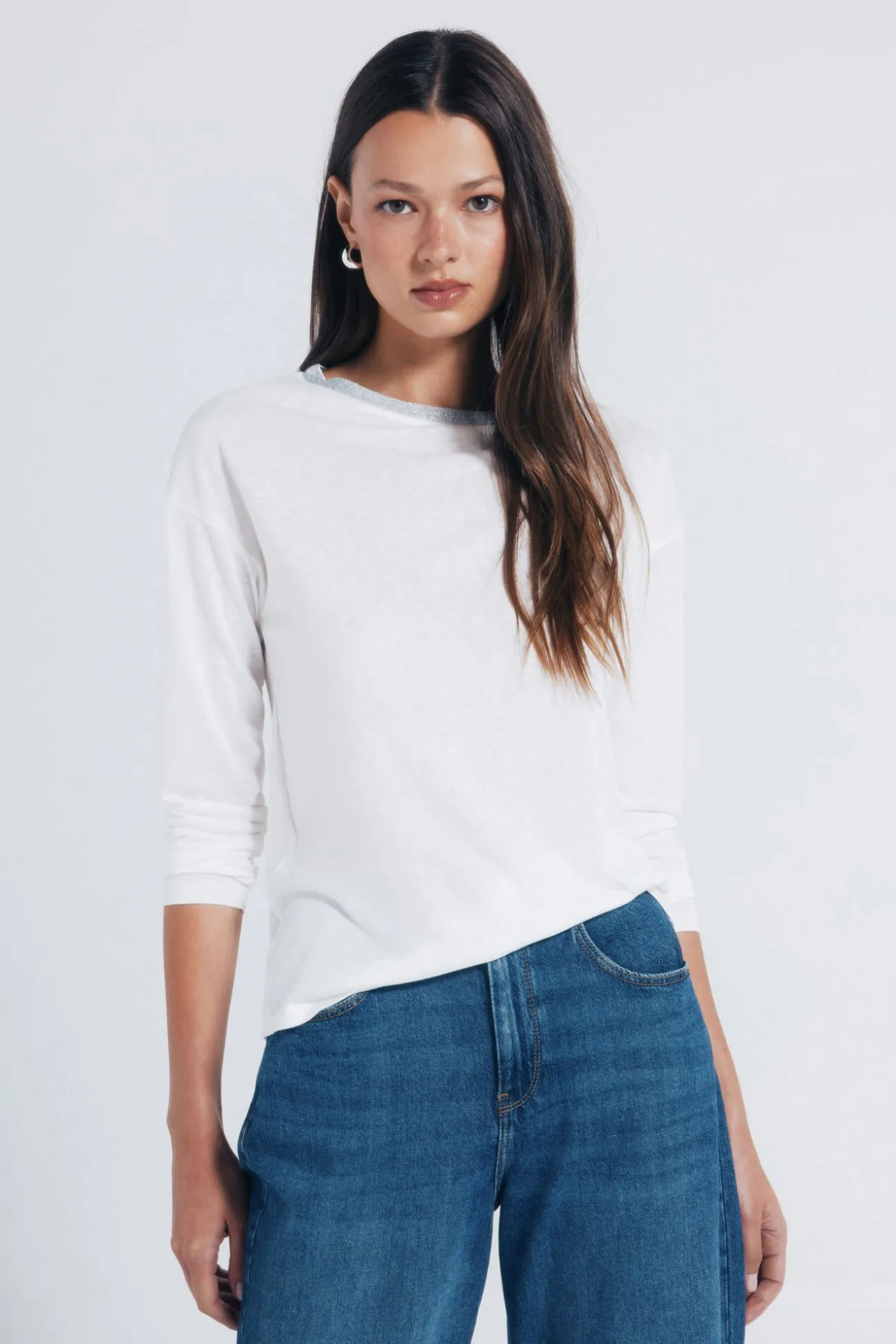 Camiseta gola lurex
