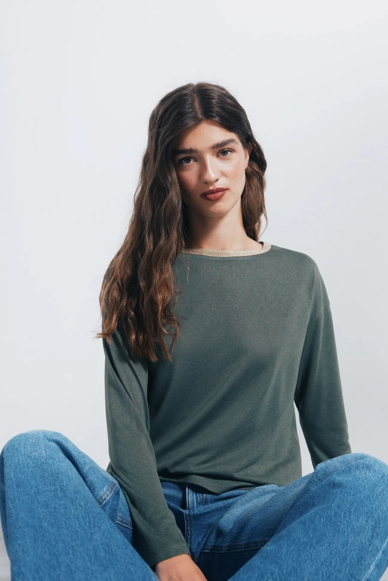 Camiseta gola lurex