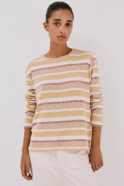 Camiseta riscas em chenille