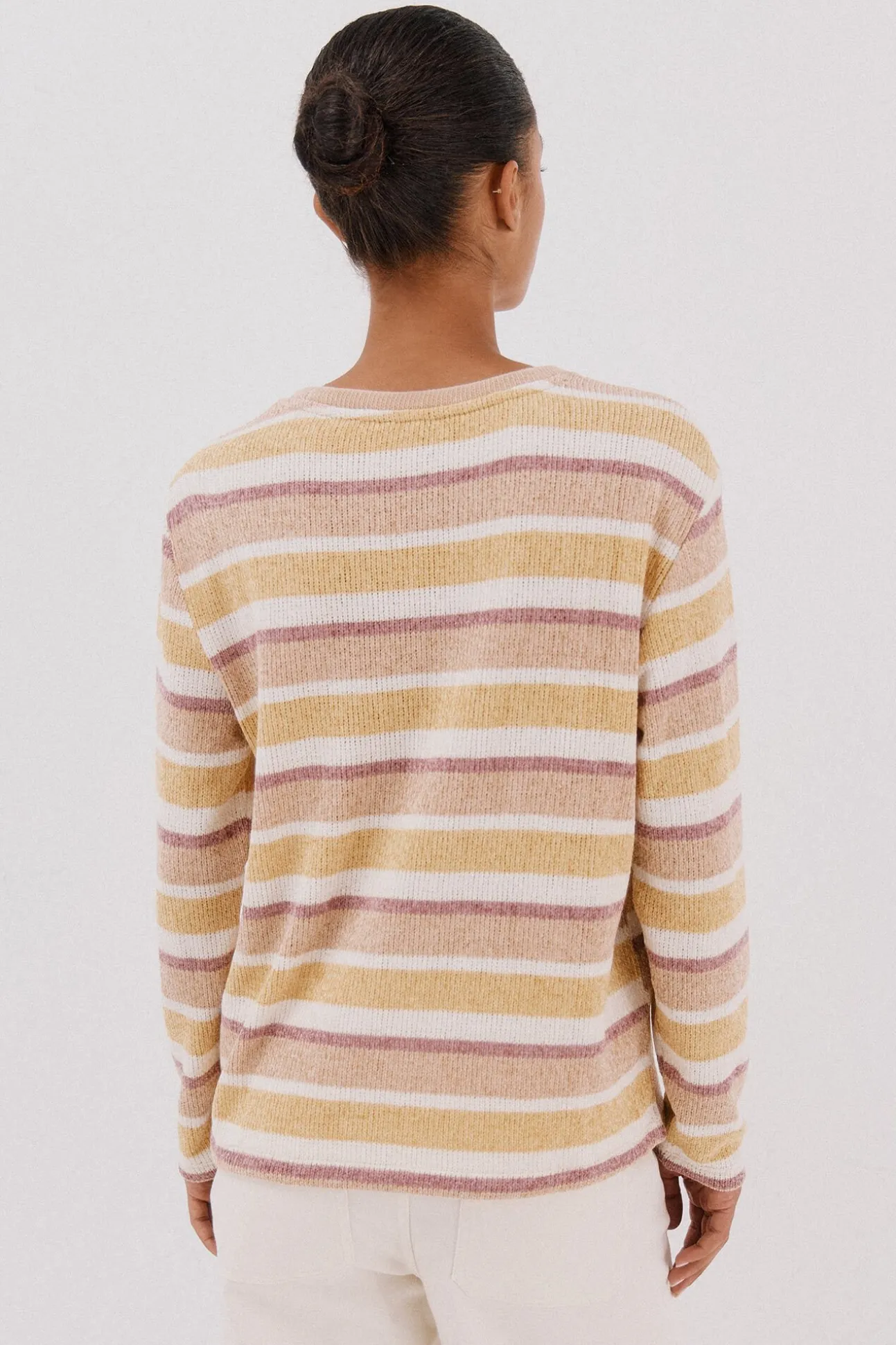 Camiseta riscas em chenille