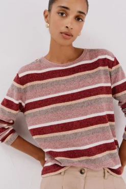 Camiseta riscas em chenille
