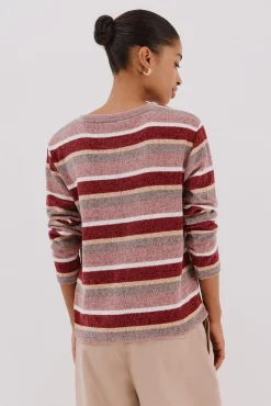 Camiseta riscas em chenille