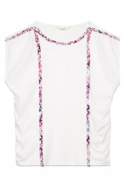 Camiseta trançada franzida