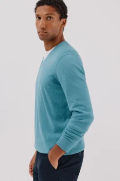 Camisola algodão caxemira gola em bico