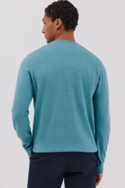 Camisola algodão caxemira gola em bico