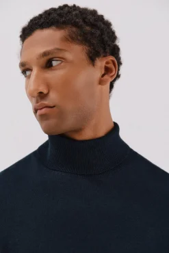Camisola algodão caxemira gola alta