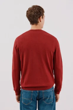 Camisola algodão caxemira gola em bico