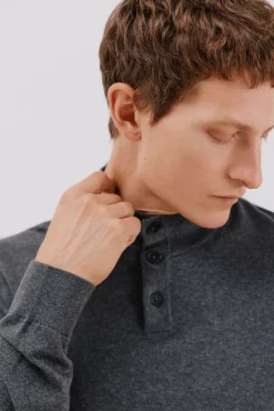 Camisola algodão caxemira gola alta