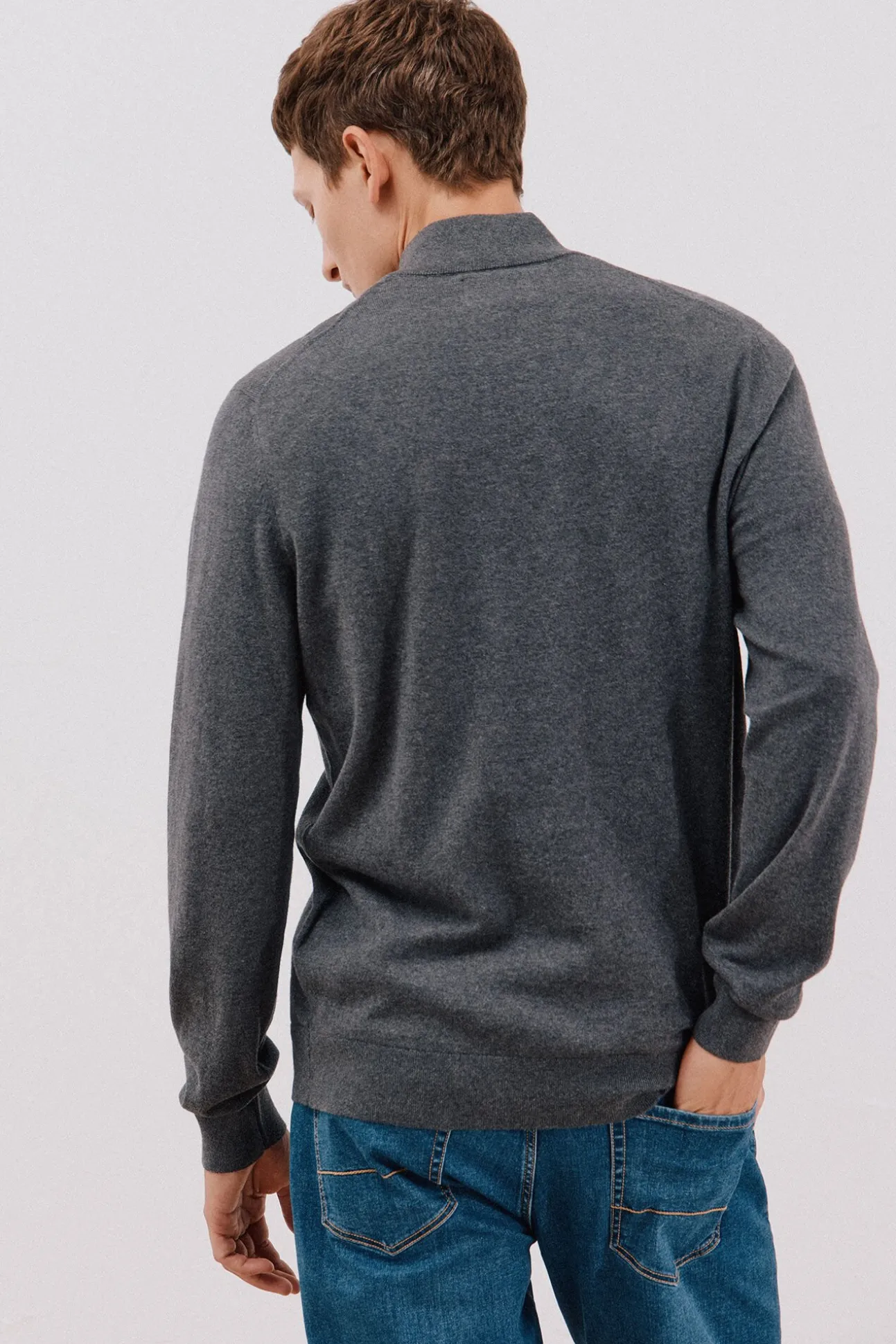 Camisola algodão caxemira gola alta