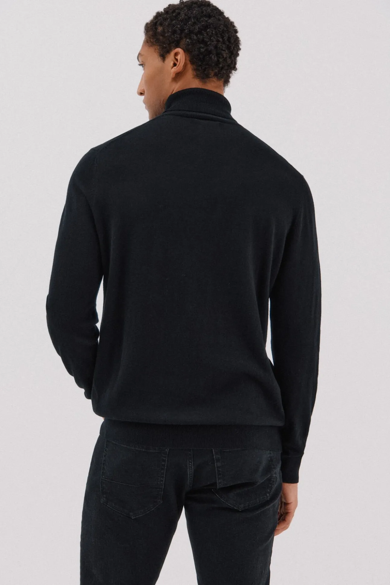 Camisola algodão caxemira gola alta