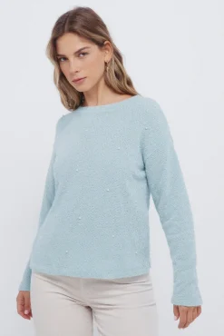 Camisola chenille pérolas