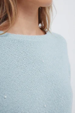 Camisola chenille pérolas
