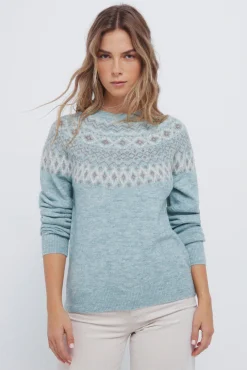 Camisola com borda jacquard