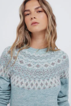 Camisola com borda jacquard