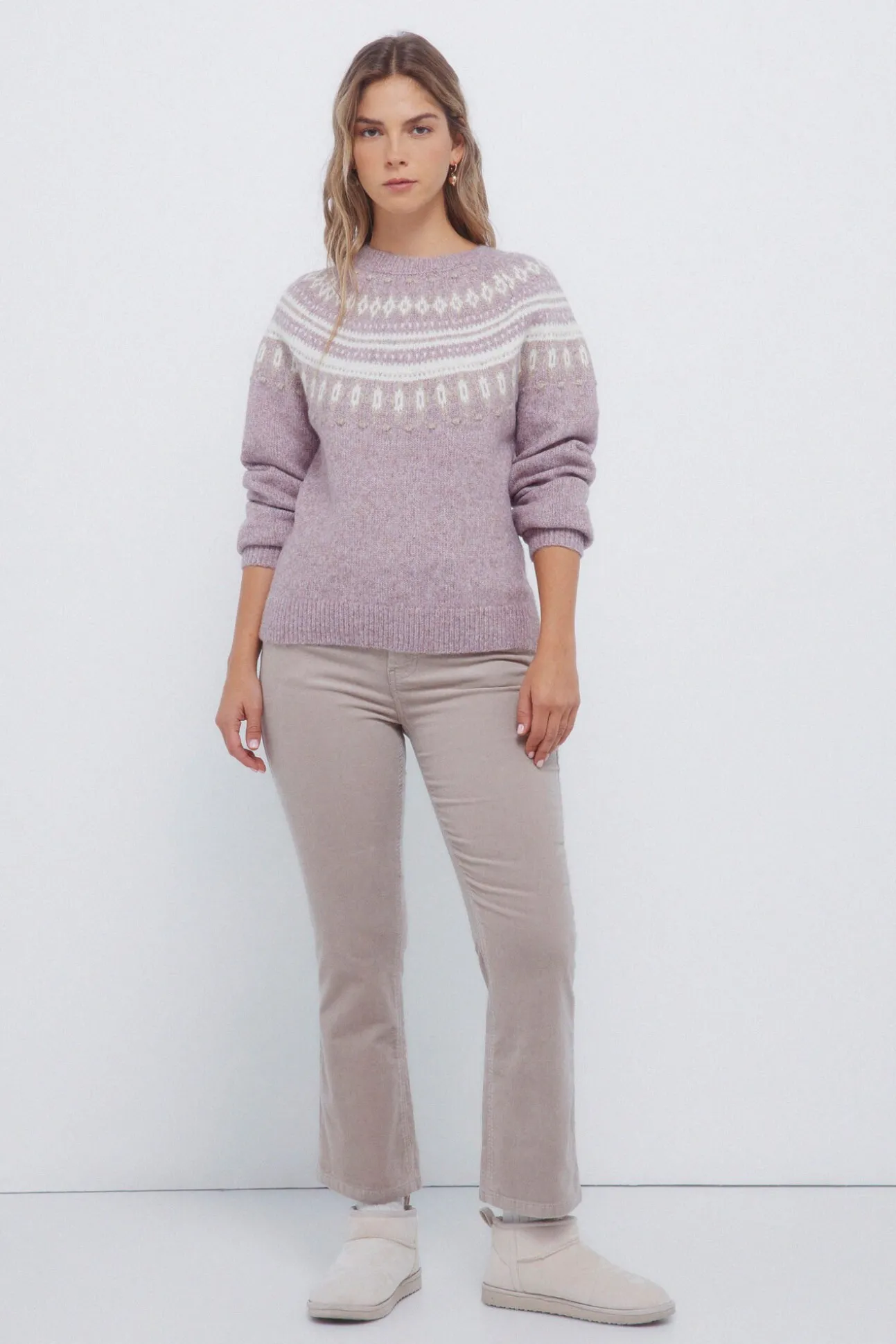 Camisola com detalhes jacquard