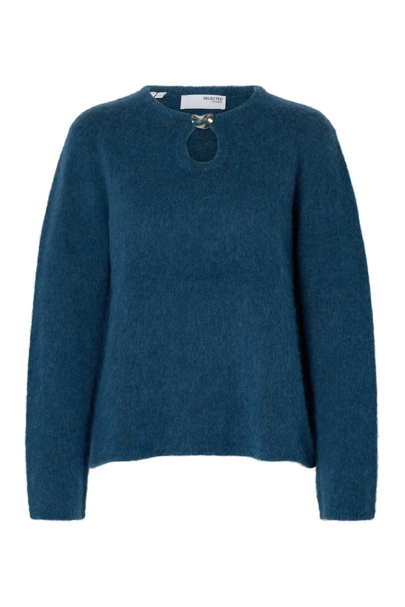 Camisola com detalhes metálicos em lã e alpaca