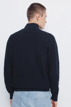 Camisola com fecho-éclair liso