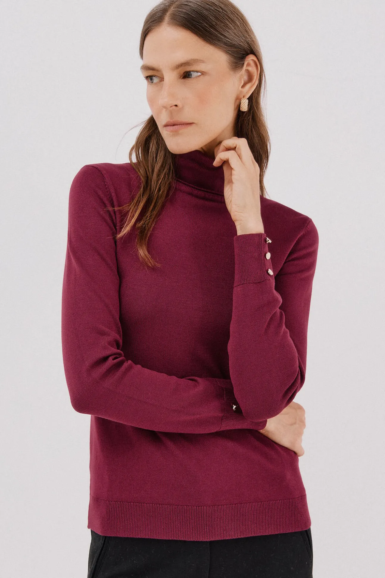 Camisola com gola alta