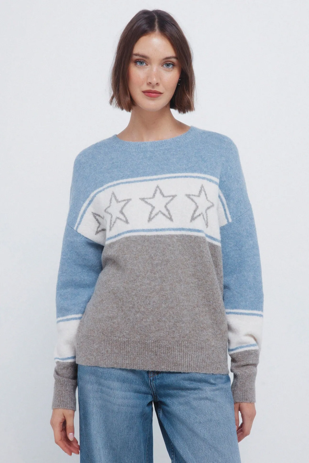 Camisola com intarsia de estrela
