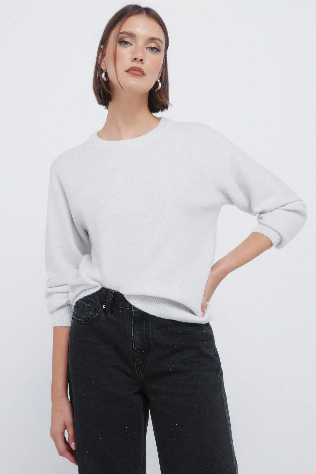 Camisola com lantejoulas