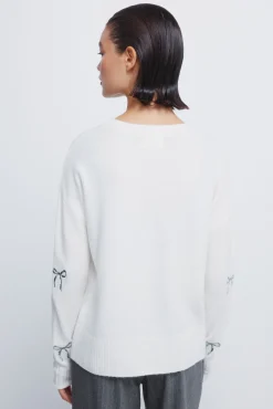 Camisola com laços de lantejoulas