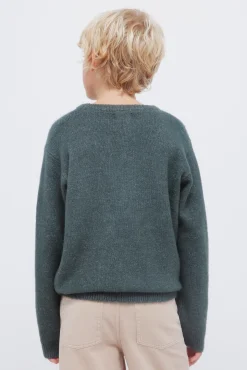 Camisola cáqui com estampa de diamantes para meninos